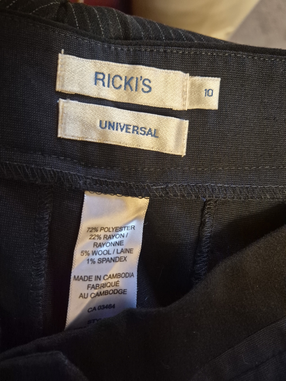 Ricki's Navy Blue With Black Trim Boot Cut Dress Pants - Picture 2 of 5